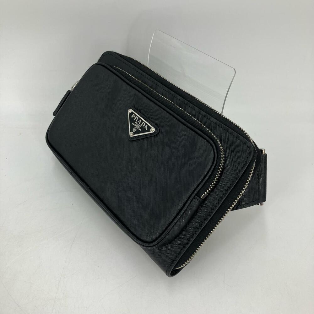Prada Saffiano Leather Belt Bag black Saffiano leather
